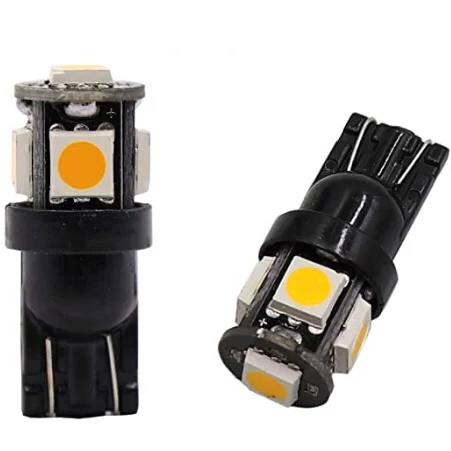 T10 168 2825 158 Super Bright Amber 5 SMD Car Interior Replacement Bulb T10 LED