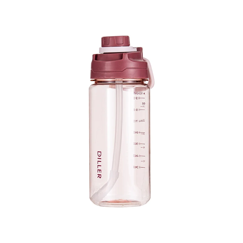 

1000ML 2000ML BPA Free Portable Plastic Water Bottle transparent plastic material cup custom color logo packing, Customized color