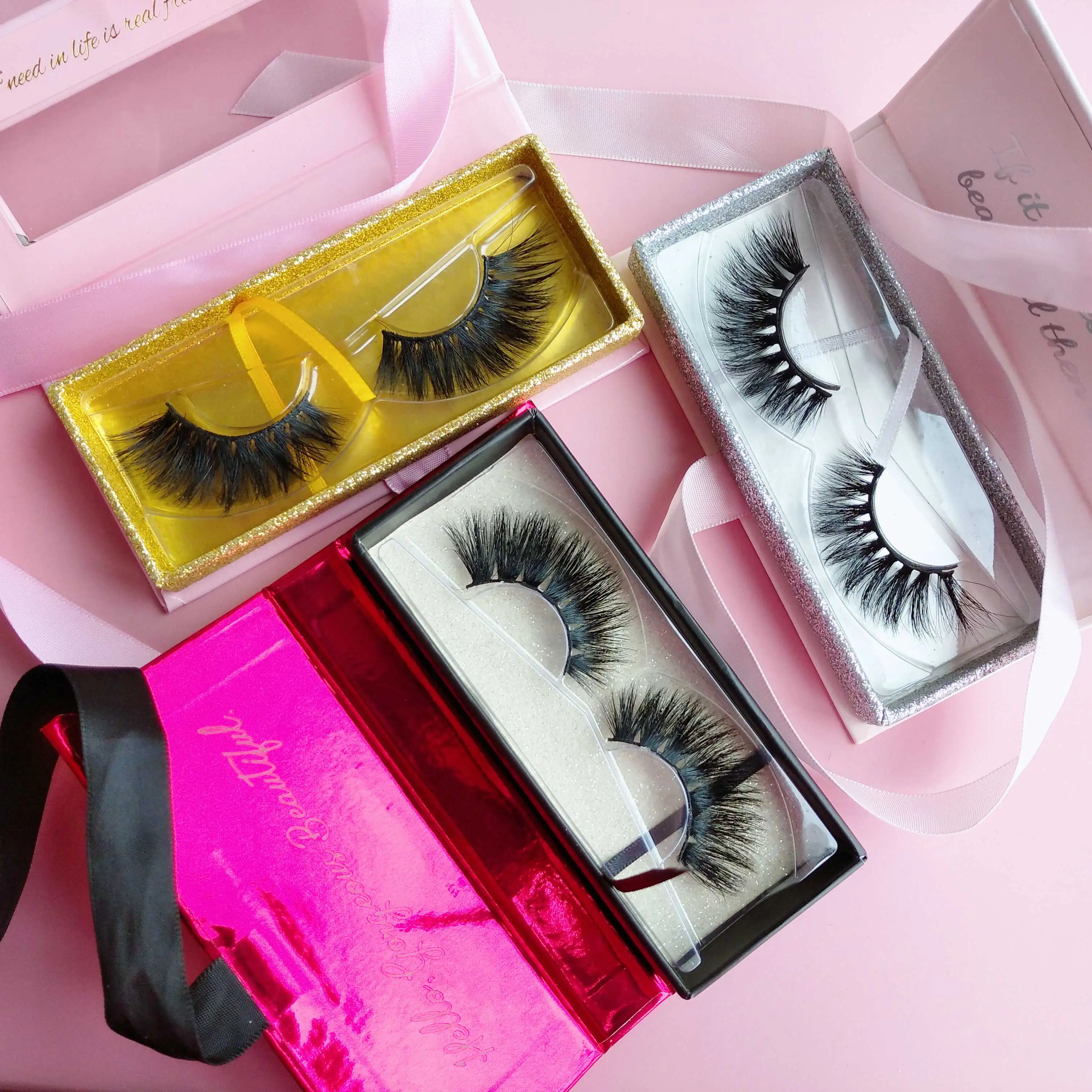 

Wholesale Private Label Eyelashes With Custom Eyelash Packaging Box Made By 5d 4d 3d Mink Eyelashes Vendor