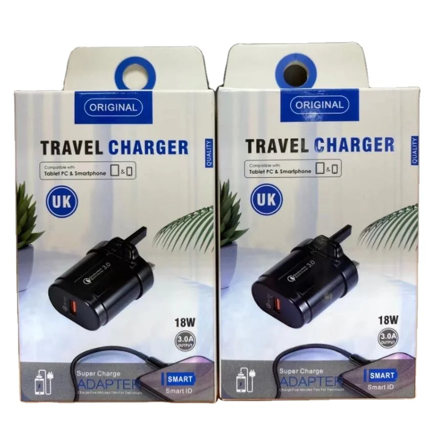 

18W Quick 3 pin uk plug for iphone samsung fast charger qc30 charger adapter usb charger UK plus