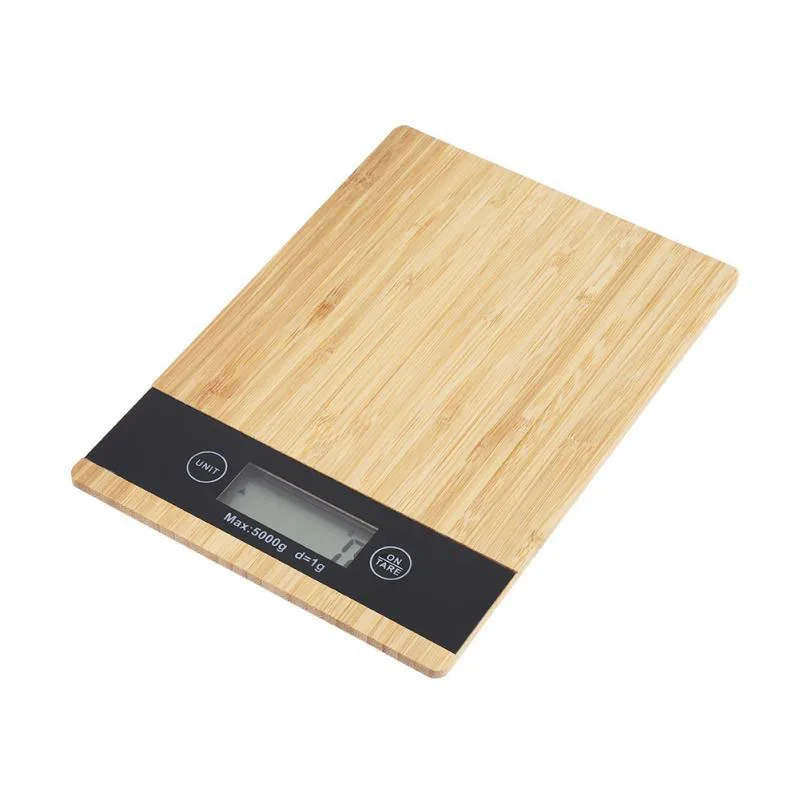 

Kitchen Scale Bamboo LED Display Electronic Kitchen Food Wood Scale Cooking Scale