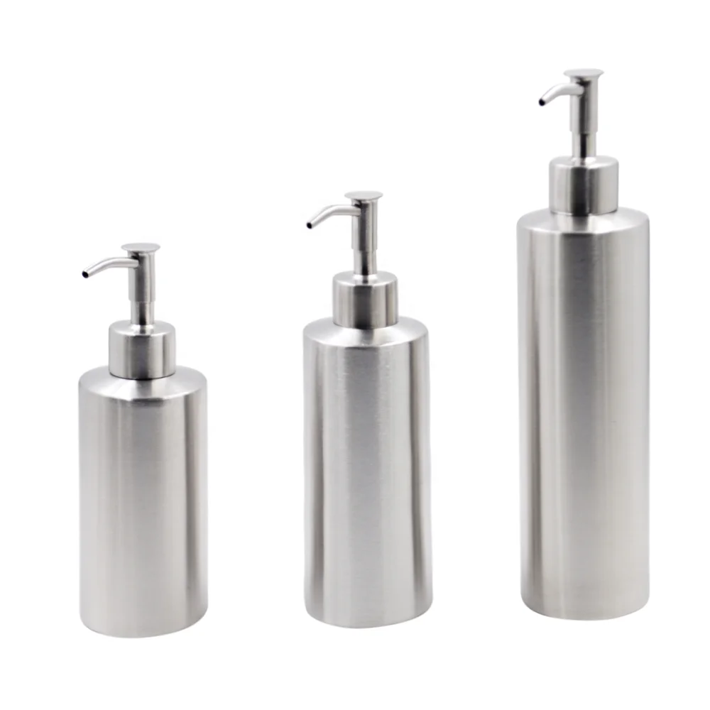 

Wholesale Custom durable cabinet bathroom accessory set stainless steel round shampoo bottle, As picture or custom