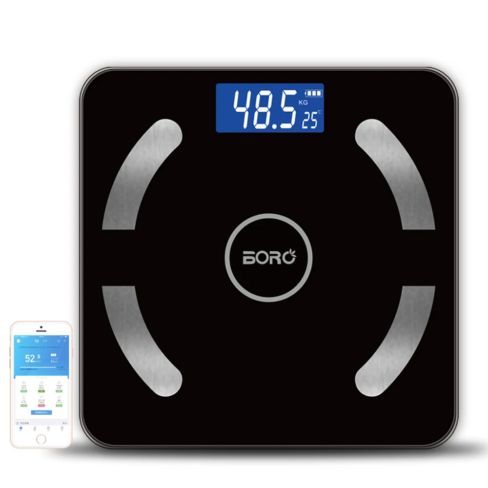 

BL-2801 180Kg 396Lb Smart Water And Fat Digital Electronics Blue tooth Bathroom Body Fat Personal Scale With App, Customized color