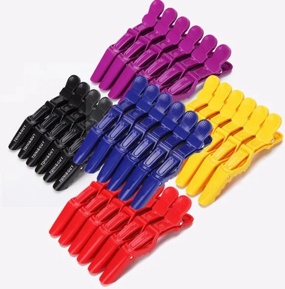 

Wholesale Salon Barber hair Tool Accessories high quality Claw Clamps Plastic 6 pcs Hair Alligator Clip