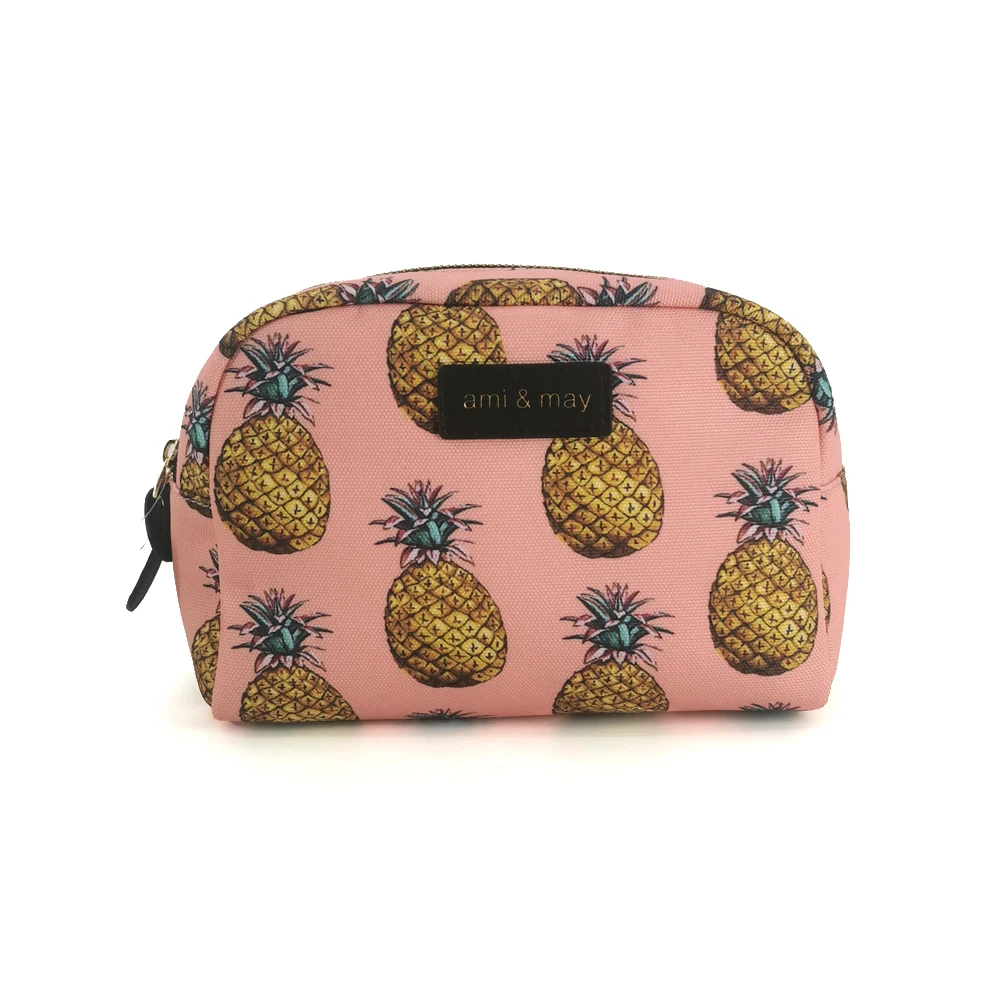 

Retro Style Pineapple Bag Vintage Full Printed Canvas Zipper Pouch, Custom printing