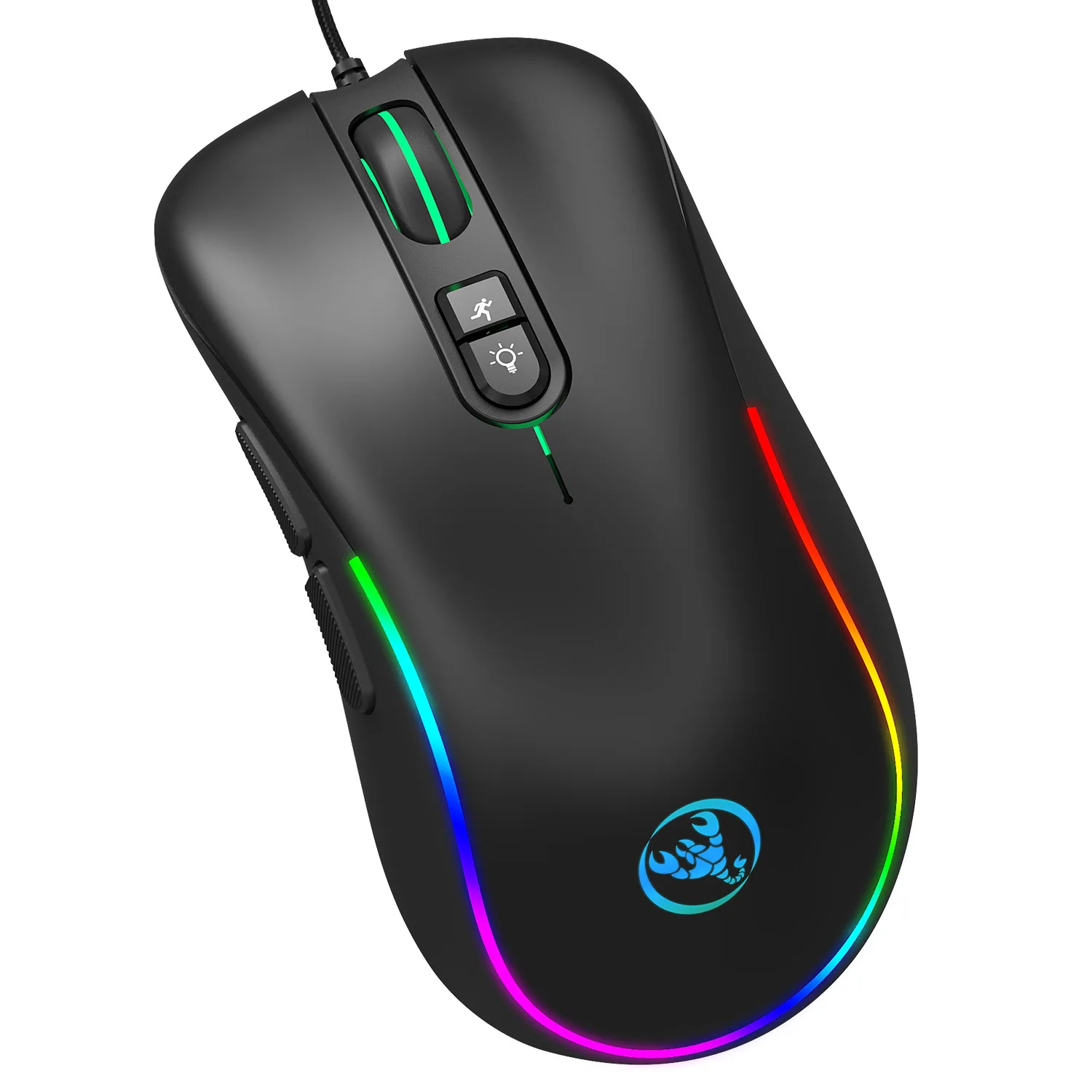 

USB Wired RGB LED Backlit 7D 6400 DPI Programmable Computer Optical Gaming Mouse, Customised