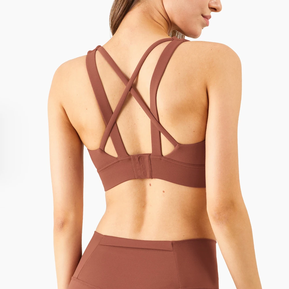 

Wholesale Custom Logo 2021 Custom Logo Gym Nude yoga sports bra High Impact bra yoga sports bra, As picture