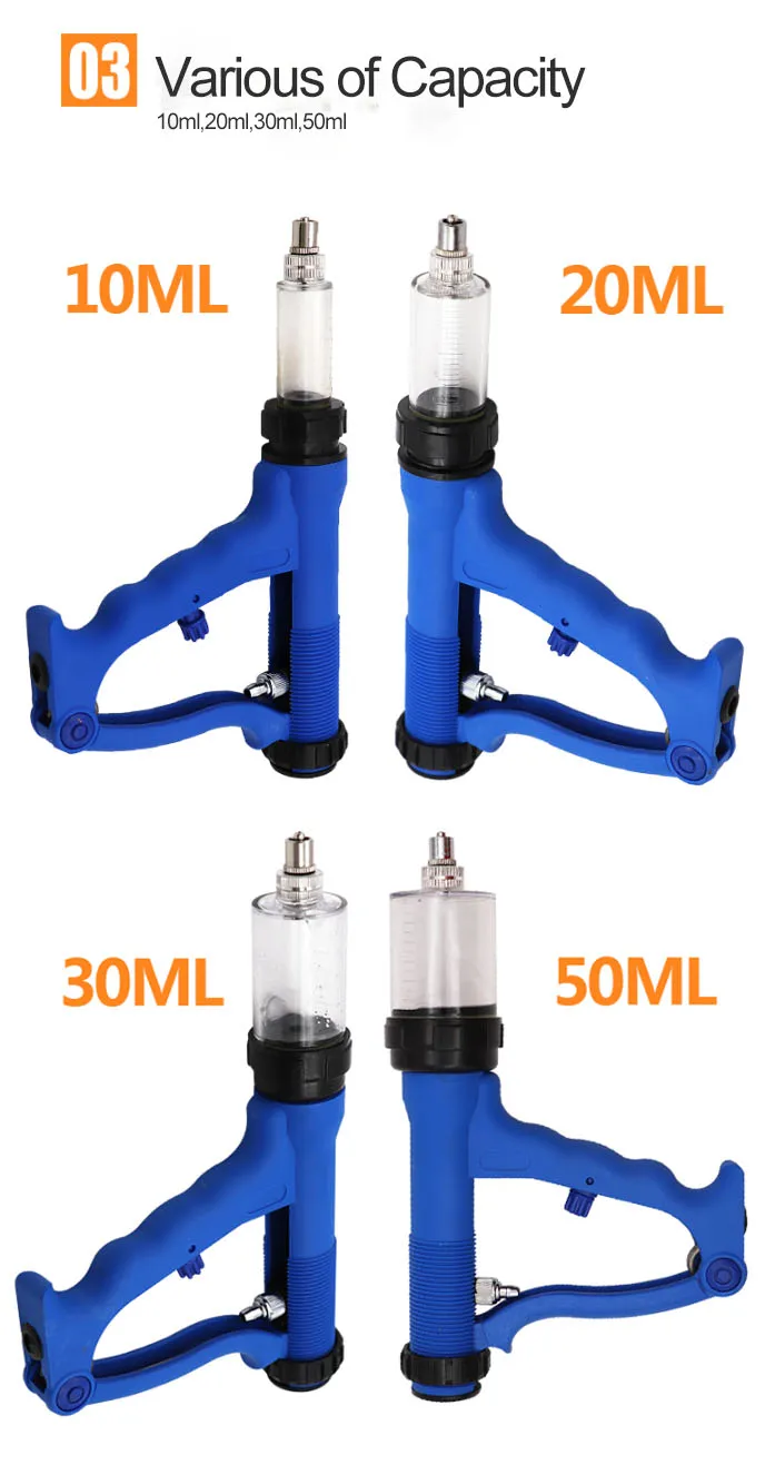 Veterinary 50ml Plastic Continuous Drenching Medicine Gun Animal Sheep ...