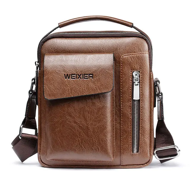 

Casual Men Shoulder Bag Vintage Crossbody Bags High Quality Male Bag PU Leather Business Handbag D0188, Picture color