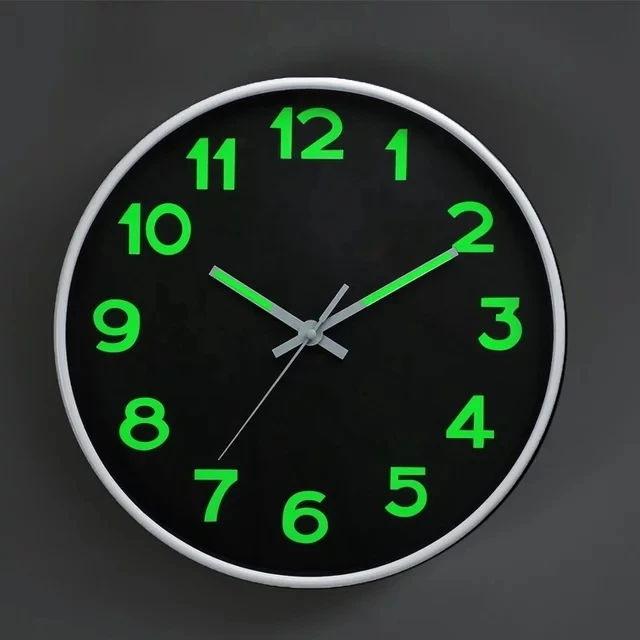 

Simple style luminous wall clock plastic quartz large clock for home decor, Customized color