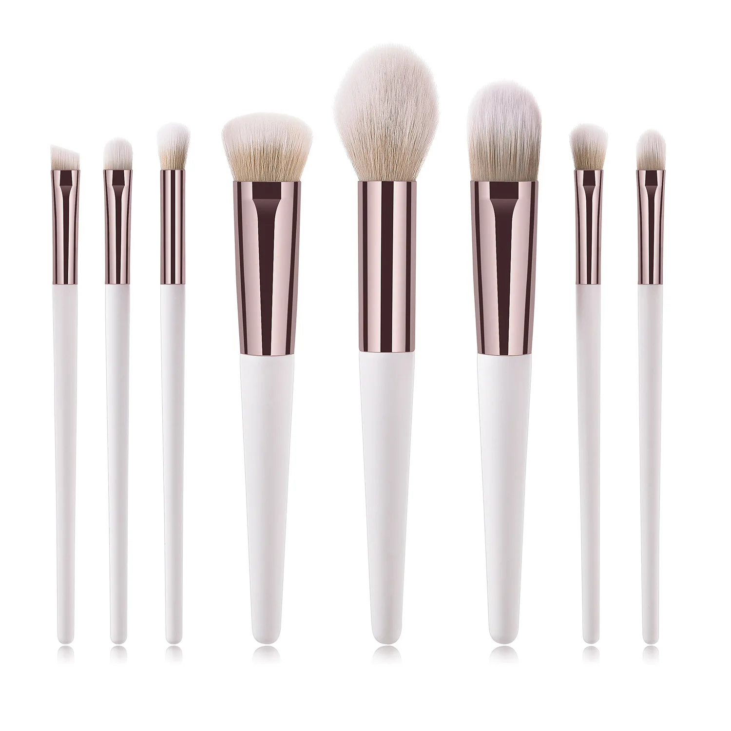 

Professional 8 Pcs Makeup Brush Set Eyeshadow Eyeliner Custom Branding Brushes, White