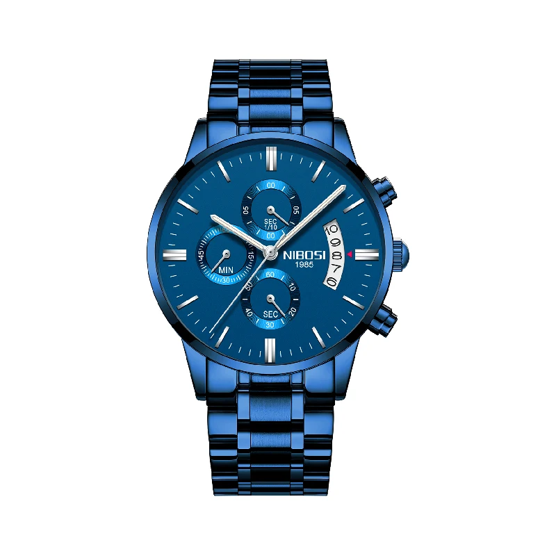 

Dial 43Mm Blue Face Stainless Steel Waterproof Men Watch