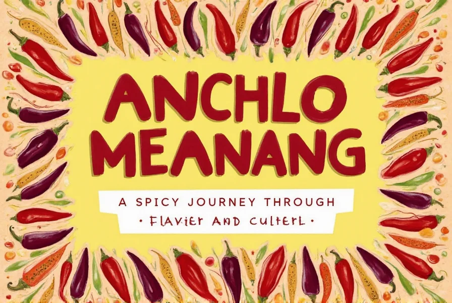 Ancho pepper with spices and cooking tools