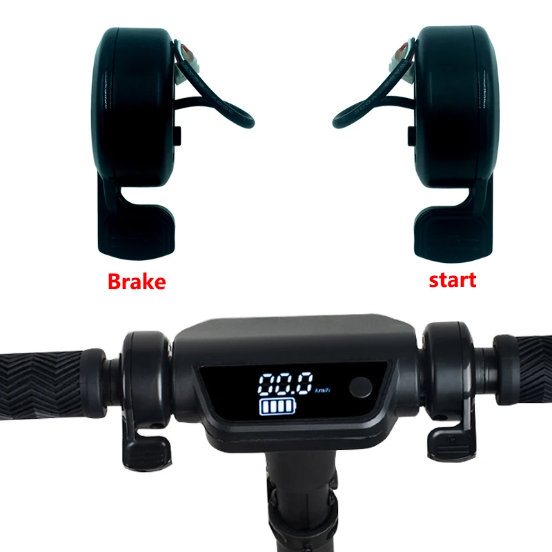 

scooter parts electric motorcycle thumb twist throttle accelerator brake for electric scooter X7 X8 pro, Black