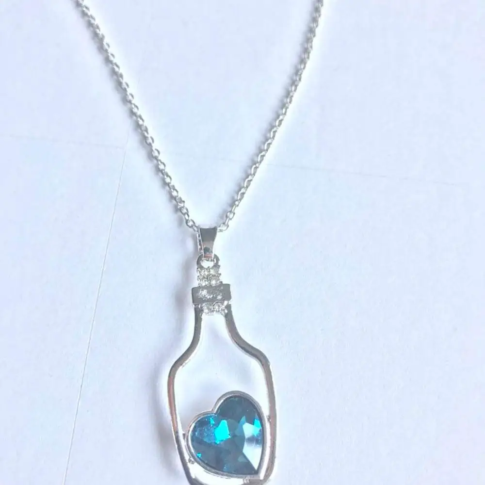 

Promotion creative popular wishing bottle necklace flash diamond heart Austria crystal pendant necklace accessories women, Photo