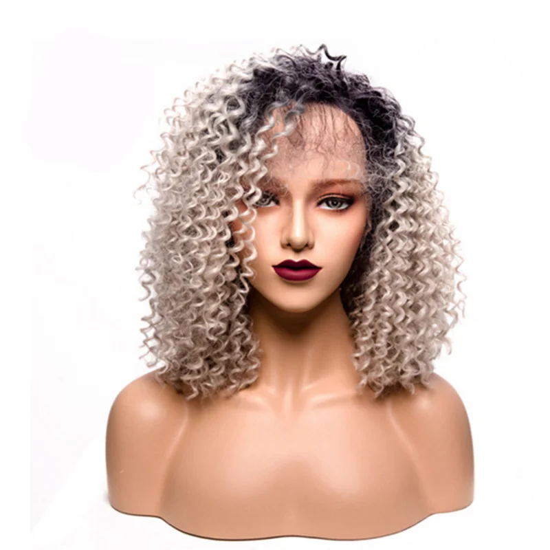 

Funtoninght free packaging synthetic hair vendors fast shipping synthetic lace front wigs kinky curly wigs for women, Pic showed