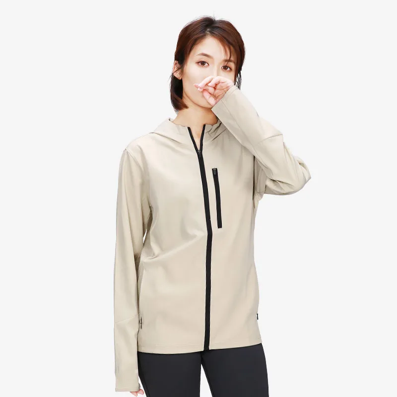 

Autumn and winter new zipper running fitness jacket Slim hooded round neck long-sleeved quick-drying jacket women, Customized colors