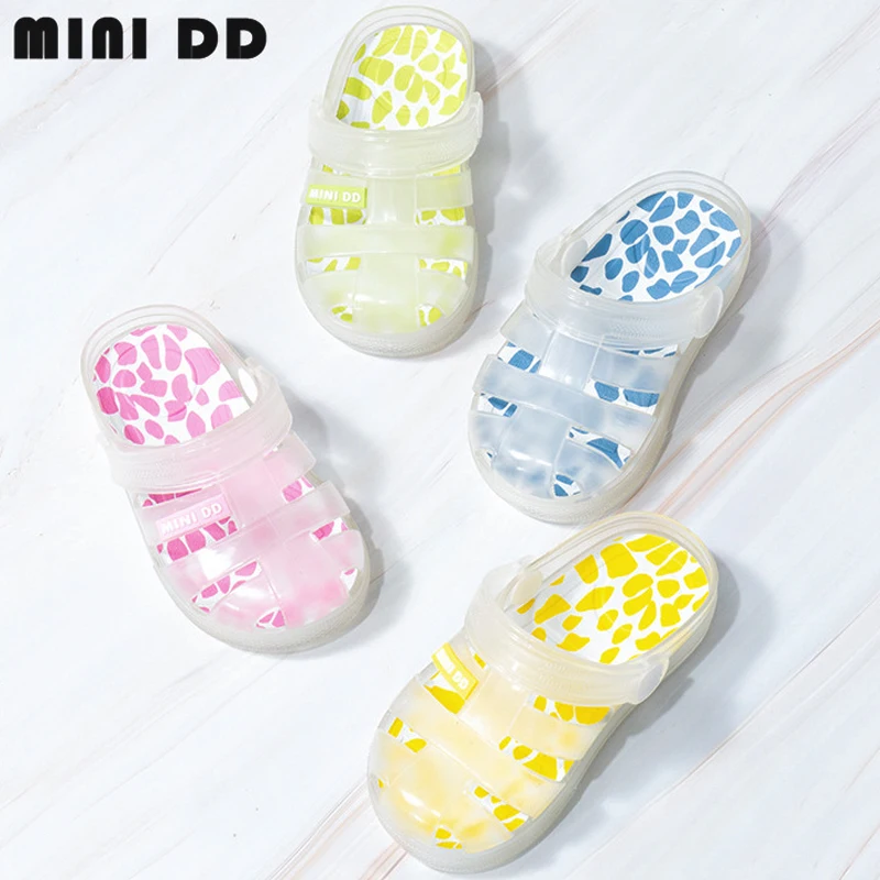 

MINI DD Outdoor Plastic Gladiator Sandal Baby Footwear Toddler Girls Sandals Double-Duty Beach Jelly Slide Sandal