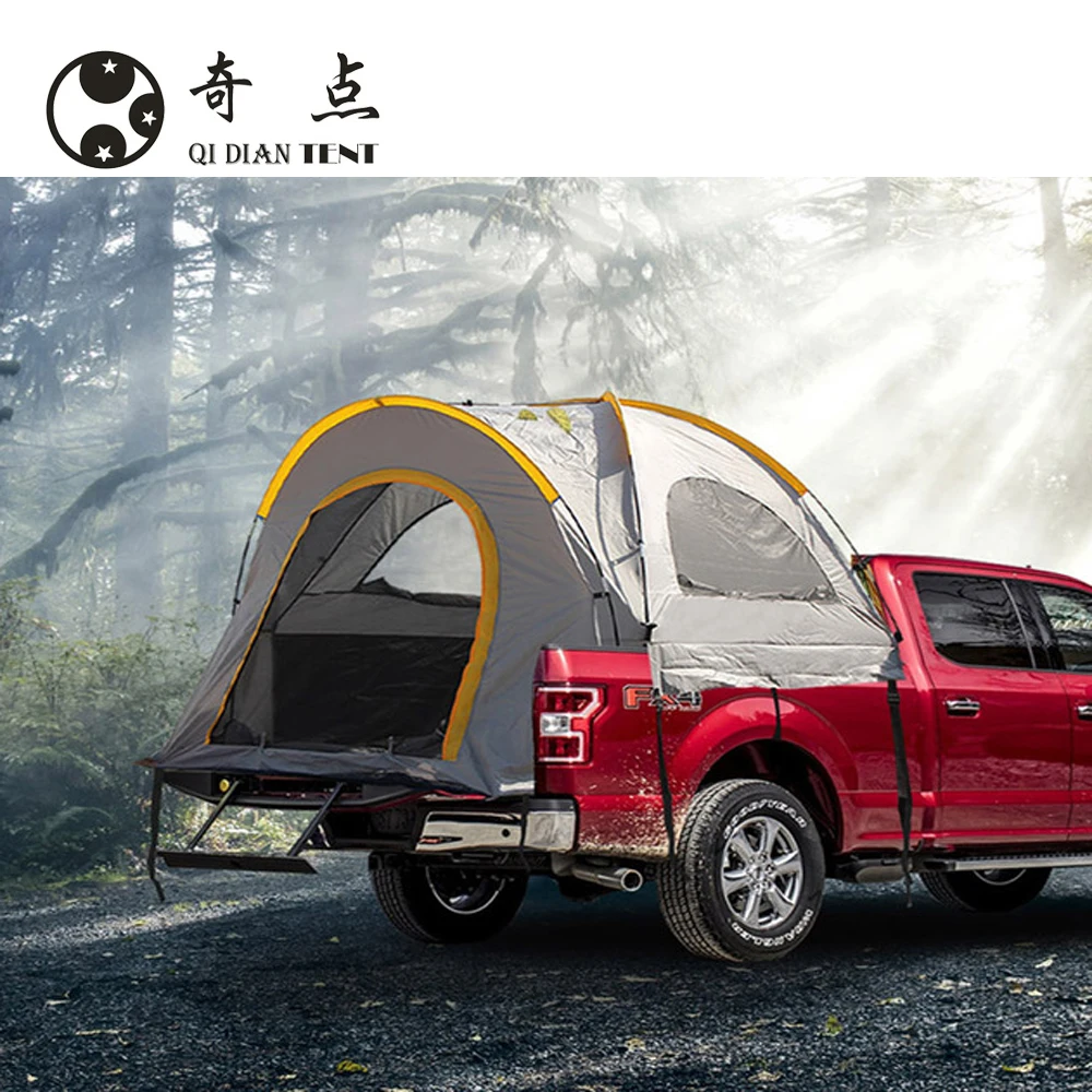 

Portable Waterproof Camper Pickup Truck Car Rear Roof Top Bed Tents for Fishing, Gray/customized