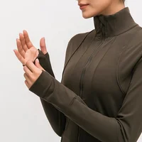 

Flexible Active Wear Women Long Sleeve Gym Yoga Sports Jacket with Thumb Holes