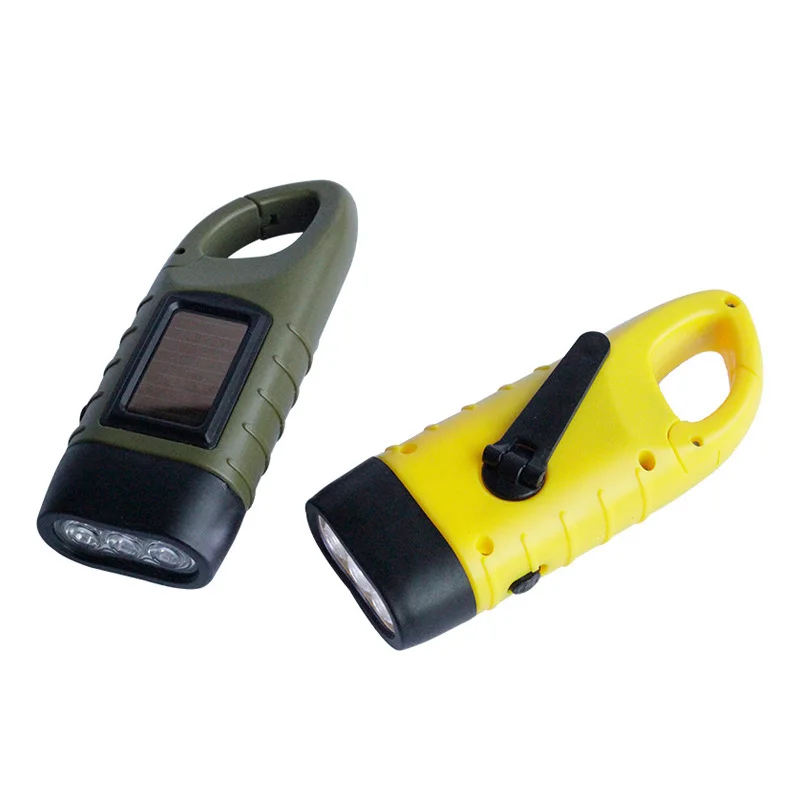 OEM ODM Disaster Pocket Relief High Lumen Hiking Plastic Carabiner Keychain Backpack Power Lighting  Hand-operated Flashlights