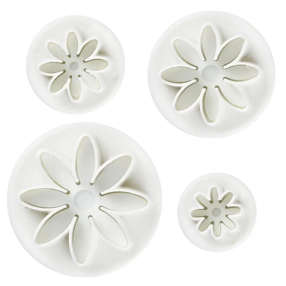 

4pcs/set Diy Cake Plunger Cutter Molds Sugarcraft Cake Decorating Daisy Flower