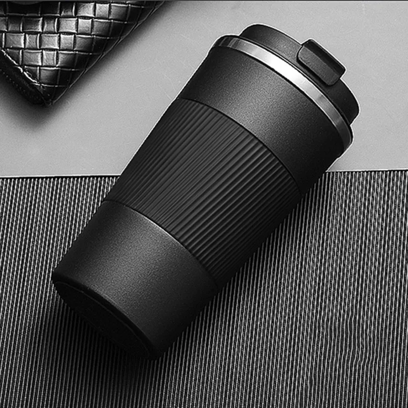 

380ml/510ml Double Stainless Steel Coffee Thermos Mug with Non-slip Case Car Vacuum Flask Travel Insulated Bottle, Black,white,blue,green,red