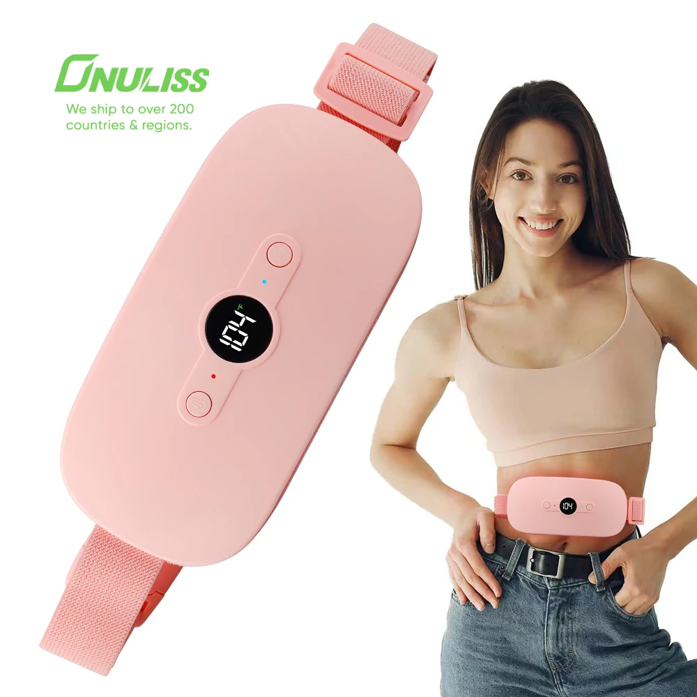 

2024 LED Electric Period Cramp Massager Menstrual Pain Relief Cramps Warm Palace Belt Menstrual Heating Pad