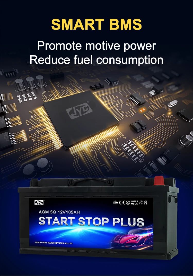 High Quality  Start Stop Battery 12V 92ah Car Battery AGM AUTO Deep Cycle Rechargeable Battery