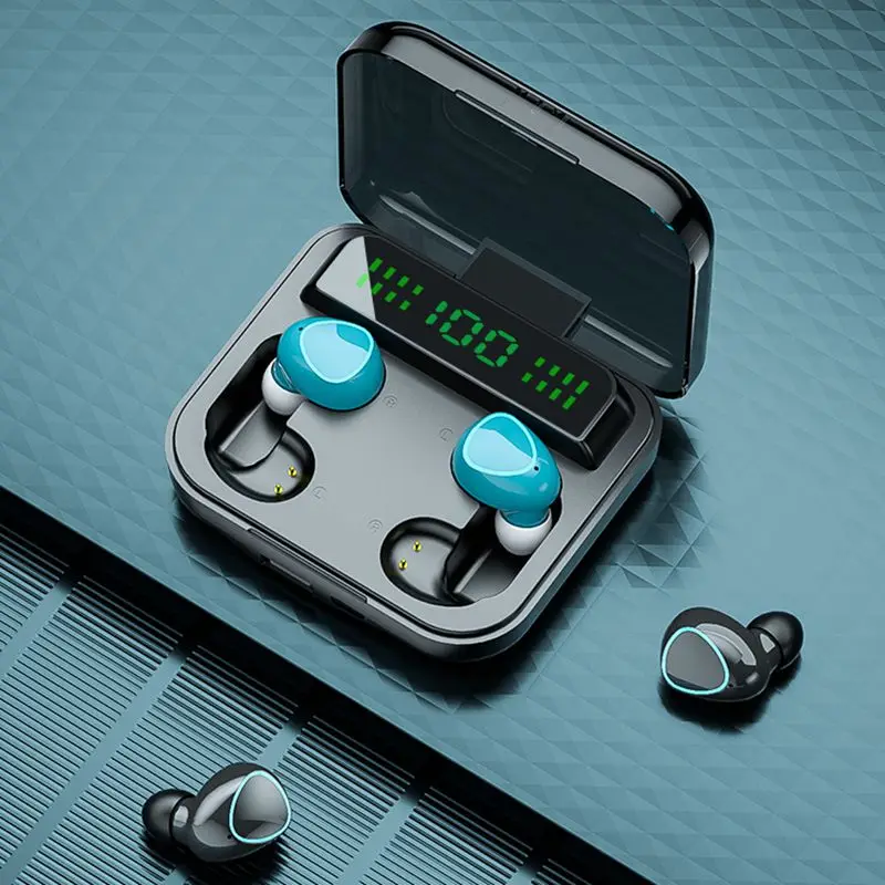 

M22 Dual Tws Bt 5.1 In-ear Headphones Touch Waterproof Led Display Deep Bass Wireless Earbuds For Lovers