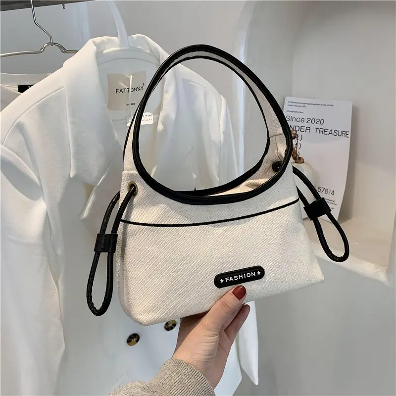 

2021 Factory Wholesale Canvas Purses Fashion Women Underarm Handbag Luxury Hand Bags Girls Purses For Ladies