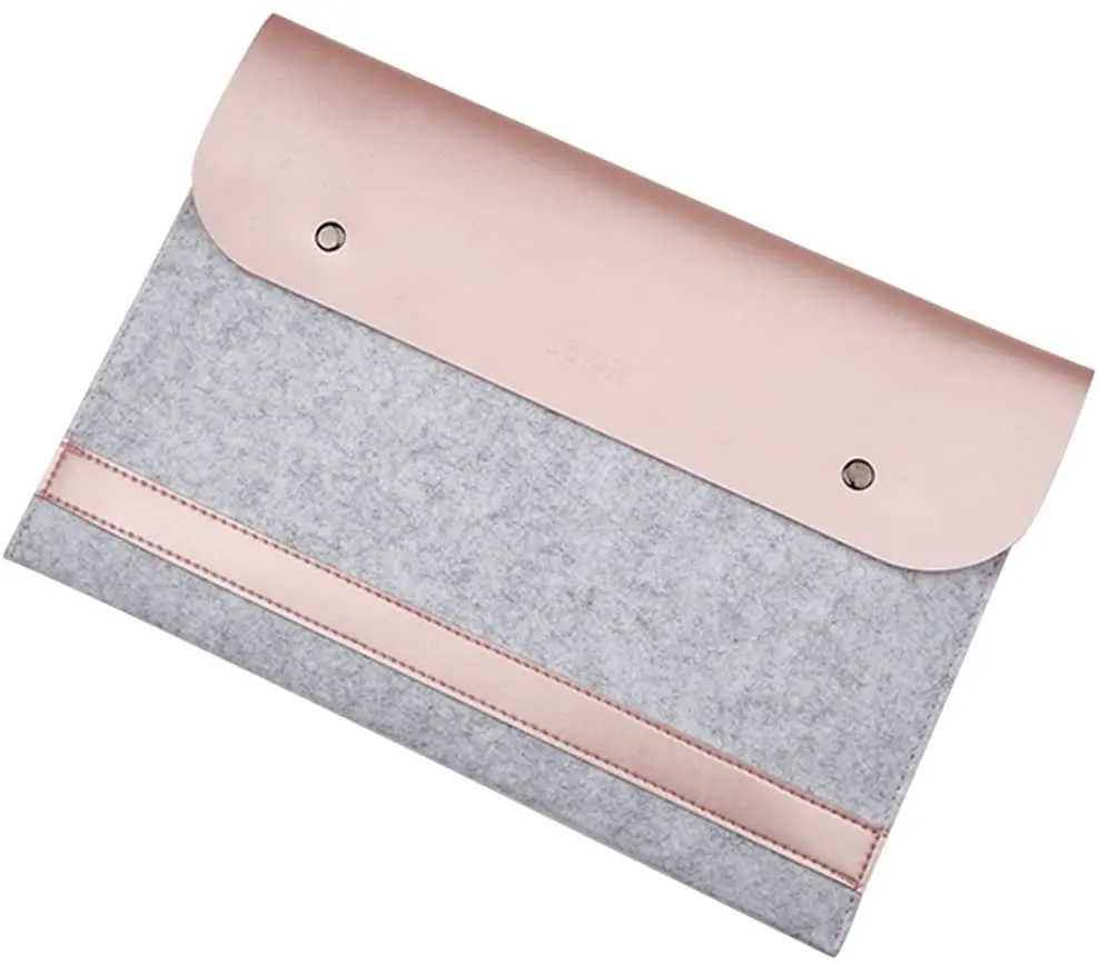 

13-13.3 inch Ultra Slim PU Leather Sleeve Cover Case Protective Notebook Felt Laptop Carrying Bag, Same as pic. or customized