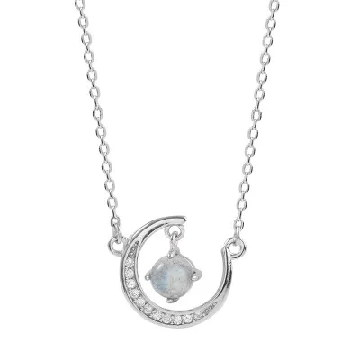 

Unique Design 2021 New 925 Sterling Silver Necklace Moonstone Collarbone Necklace