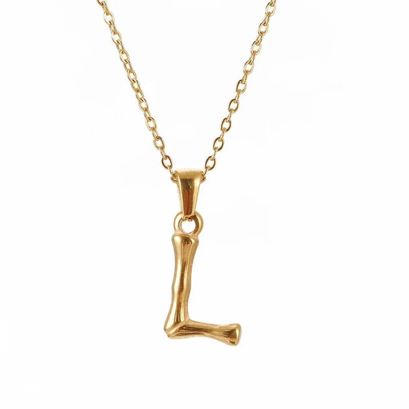 

Necklace wholesale factory direct sales 26 letters charm gold plated letter pendant necklace stainless steel jewelry accessories