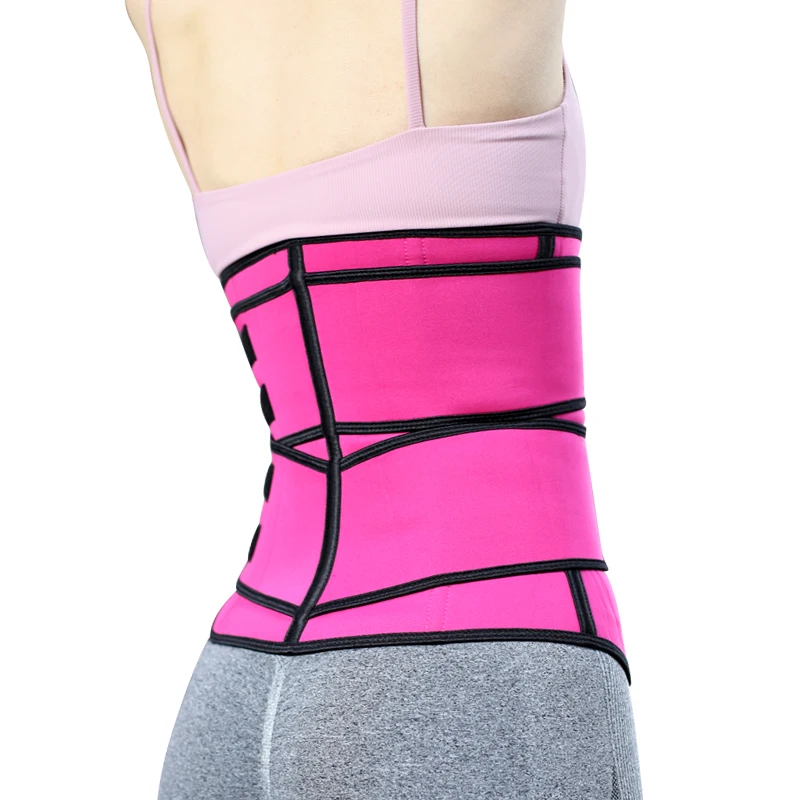 

Wholesale 2 strap waist trainer with hooks and zipper, waist trainer suppliers, Rose red
