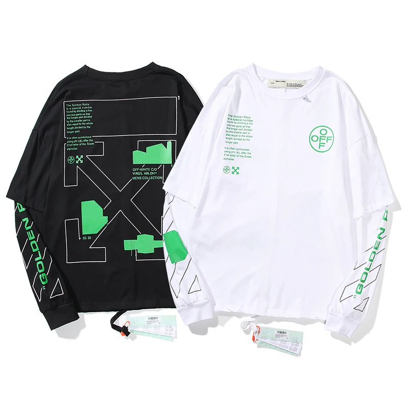 

Wholesale Men Tee Shirt offwhite Printed Pictures Tshirts long sleeve t shirt oversized tshirt 100 Cotton shirts for men