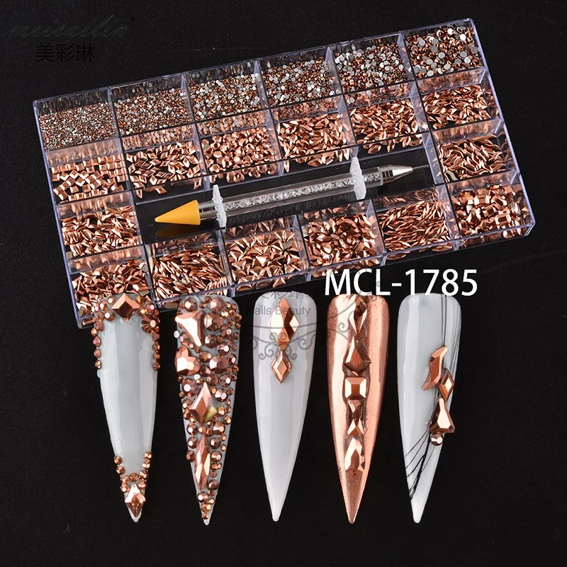

2021 New Arrival Rose gold nail diamond rhinestones, 1 colors