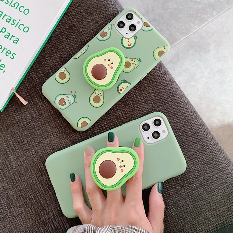 

Green Avocado Phone Case with Stand for iPhone 12 11 XS XR 7 7Plus