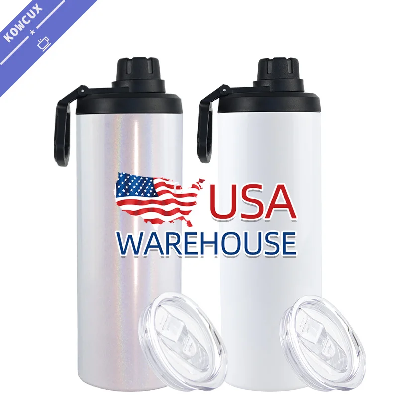 

USA Warehouse 20oz 25oz 30oz 2 Lids Stainless Steel Double Wall Sublimation White Blanks Glitter Straight Sublimation Tumblers