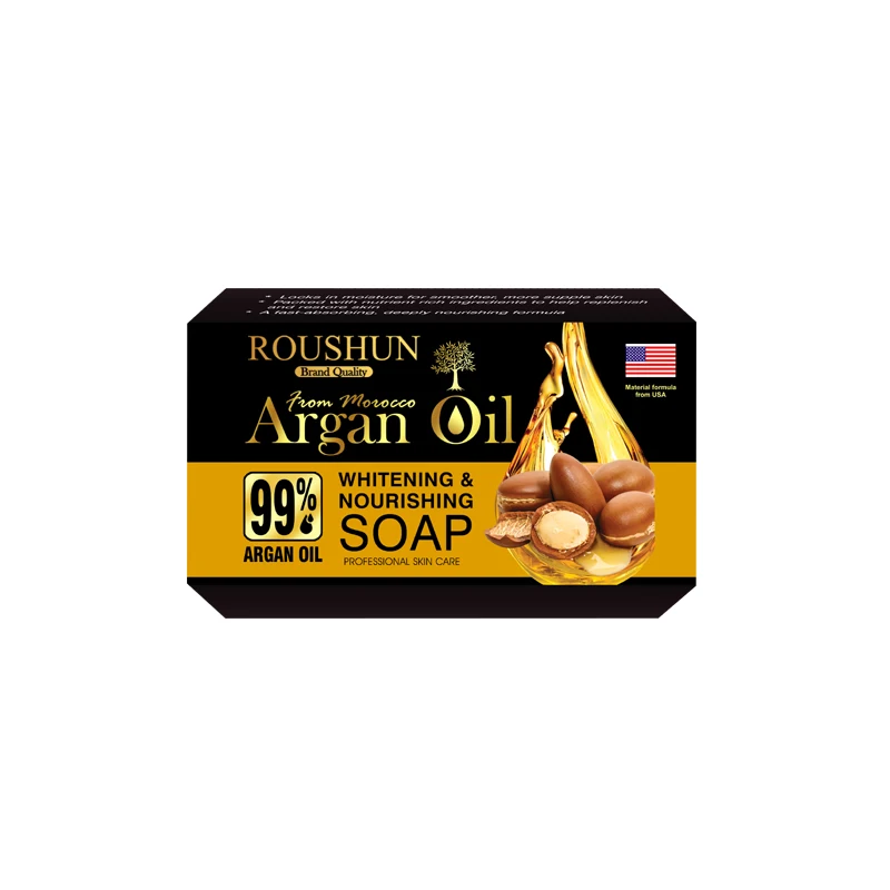 

ROUSHUN Private Label Organic Natural Skin Whitening Soap Morocco Argan Oil Nourishing Face Body Soap