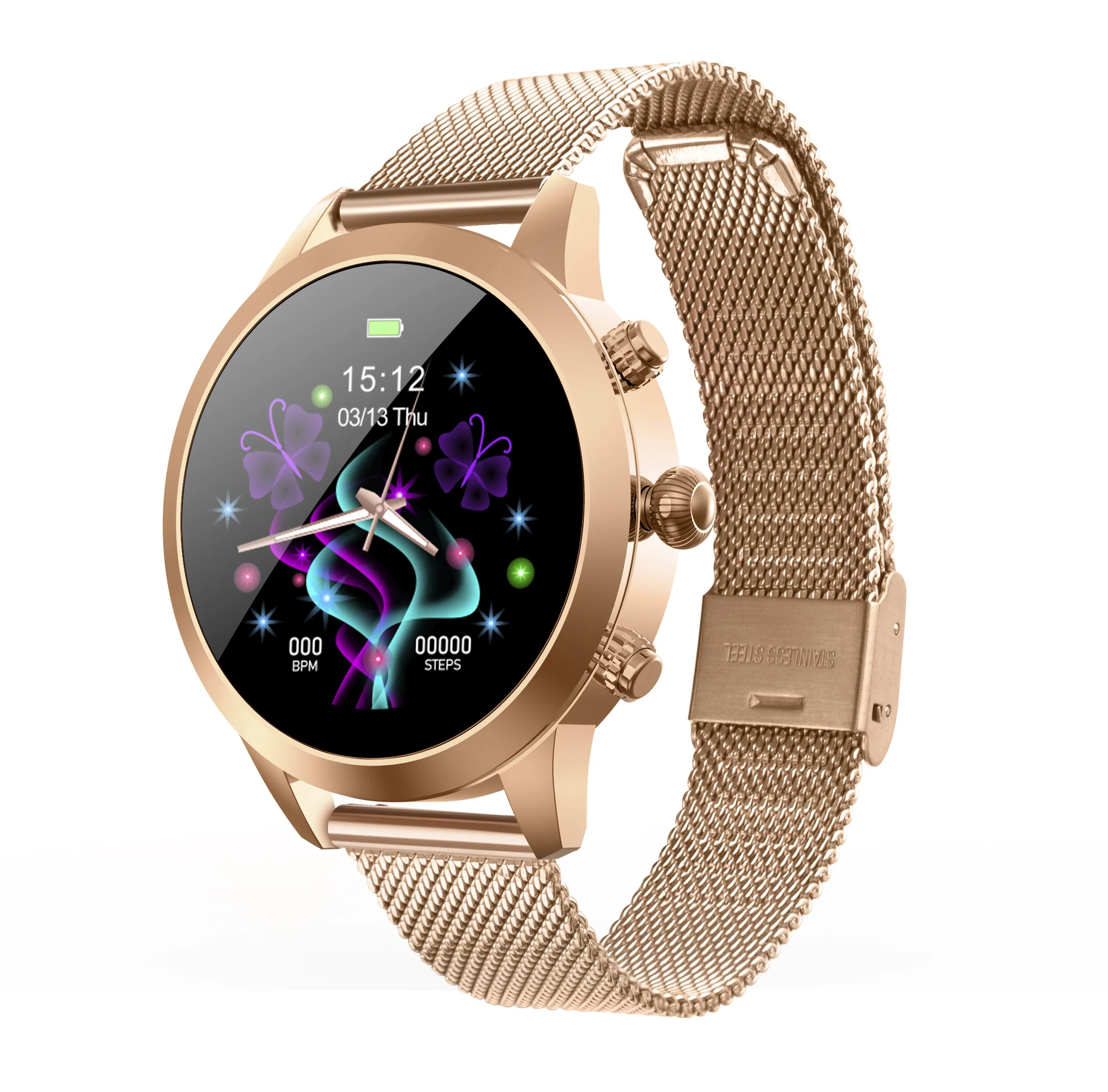 

Free sample Amazon hot selling drop shipping new arrival high quality waterproof sport heart rate smartwatch watch for woman, Silver, rose gold