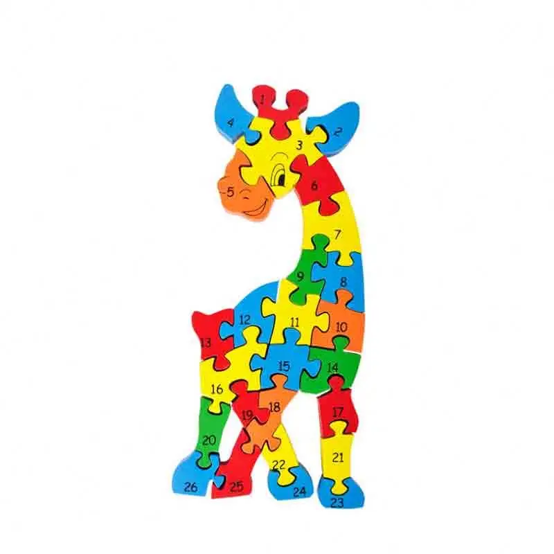 
Factory Creative Kids Diy 3D Puzzle Animal Shape Educational Toy Alphabet Number 