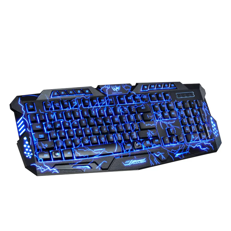 

Burst Crack Tri-Color Backlight Keyboard M200L Mekanik Klavye Wired Gaming E-sports mechanical keyboard