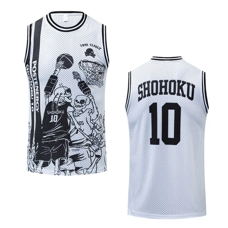 

Wholesale Mesh Basketball Jerseys Skulls Sakuragi Hanaichi 10 Sleeveless Vest Men'S Summer Quick Dry Running Fitness Clothes, Custom color