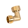 Green Valve Garden water Hose Elbow Connector 90 Degree Solid Brass Adapter Fitting Quick Swivel Connect Adapter Thread Size