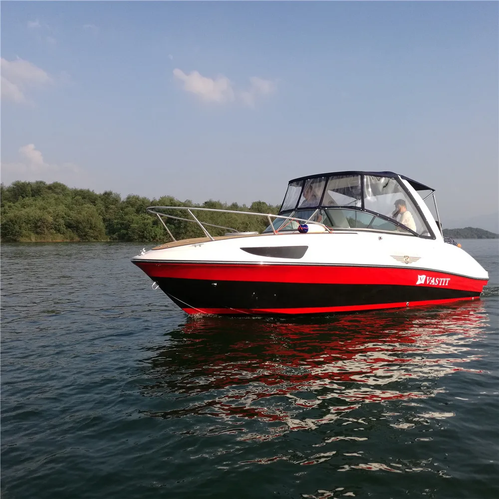

half cabin commercial boat yacht with 150hp outboard engine