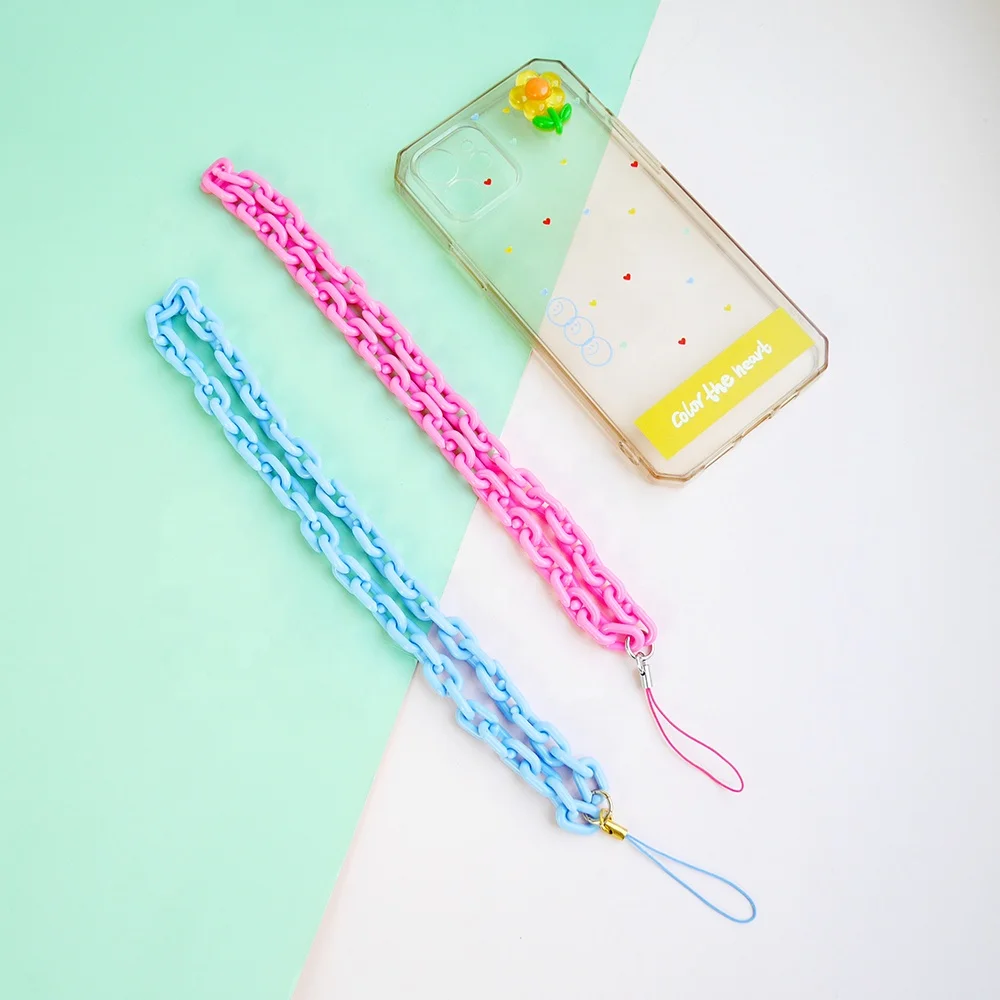 

Custom Amazon Hotsale Colorful Cute Mobile Chain Link Holder Lanyard Phone Charm
