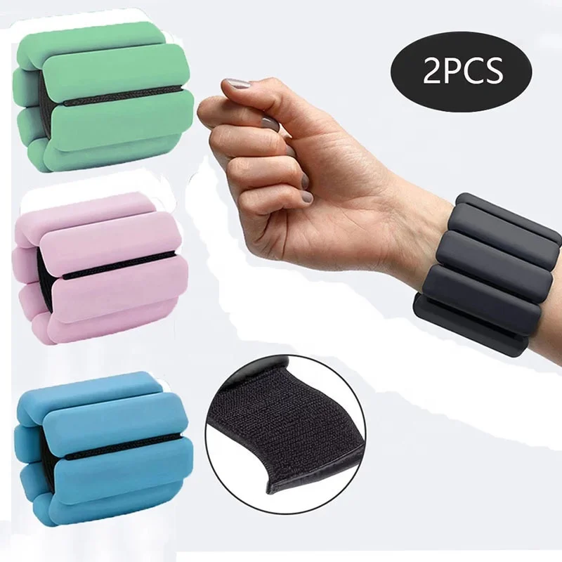 

2lbs Silicone Adjustable Ankle Wrist Protector Weight Sports Wristband, White, blue, gray pink, black, red, green, beige.