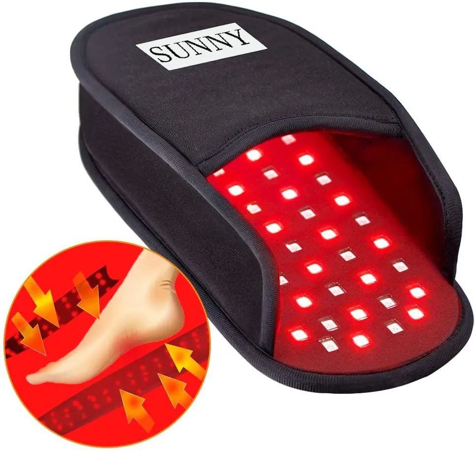 

Red light equipment near-infrared LED pad 880 NM foot pain relief slippers are suitable for foot toes and instep neuropat, Black