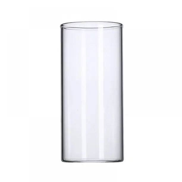 

OEM Clear Cylinder Glass Coffee Mug Heat Resistant Borosilicate Glass Cup for Water Wine Beer Cocktails and Mixed Drinks, Customized color